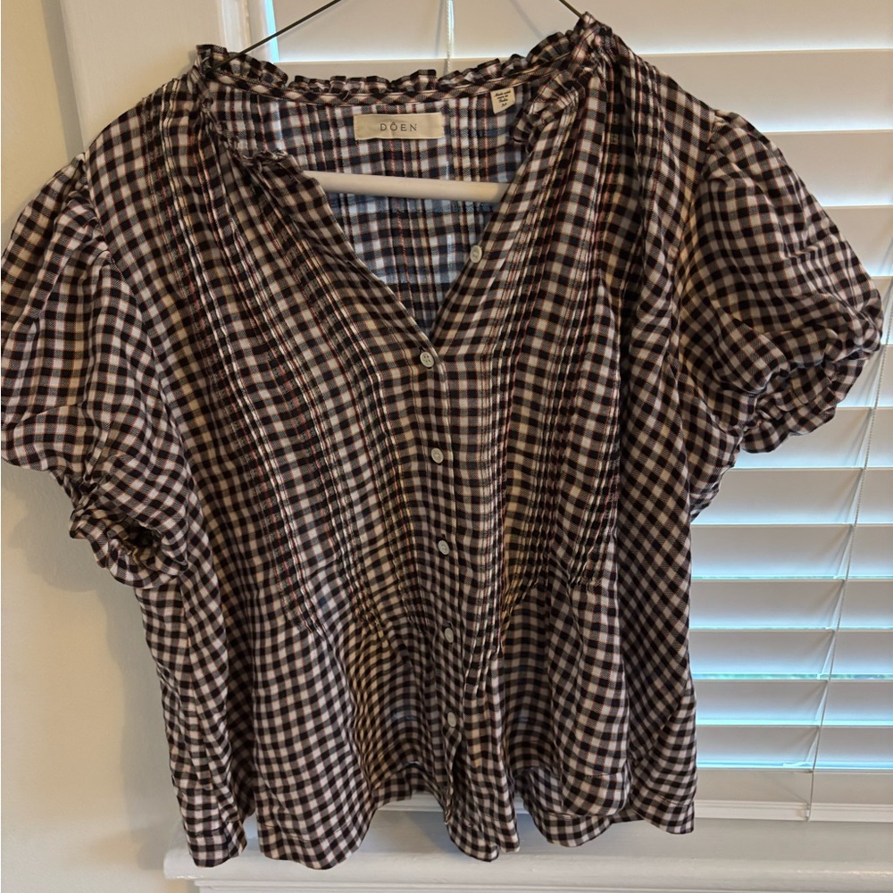Doen Millie Top- Delphine Plaid
